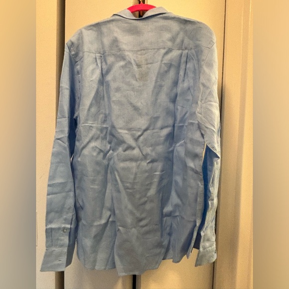 Men’s Vilebrequin Blue Linen Button Down Shirt XL NWT - Picture 6 of 7